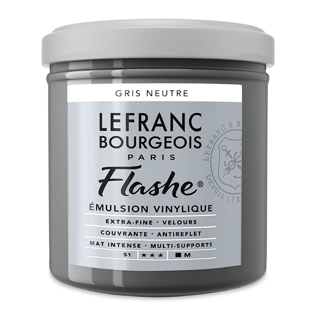 Lefranc & Bourgeois Flashe Vinyl Paint - Neutral Gray, 125 ml jar